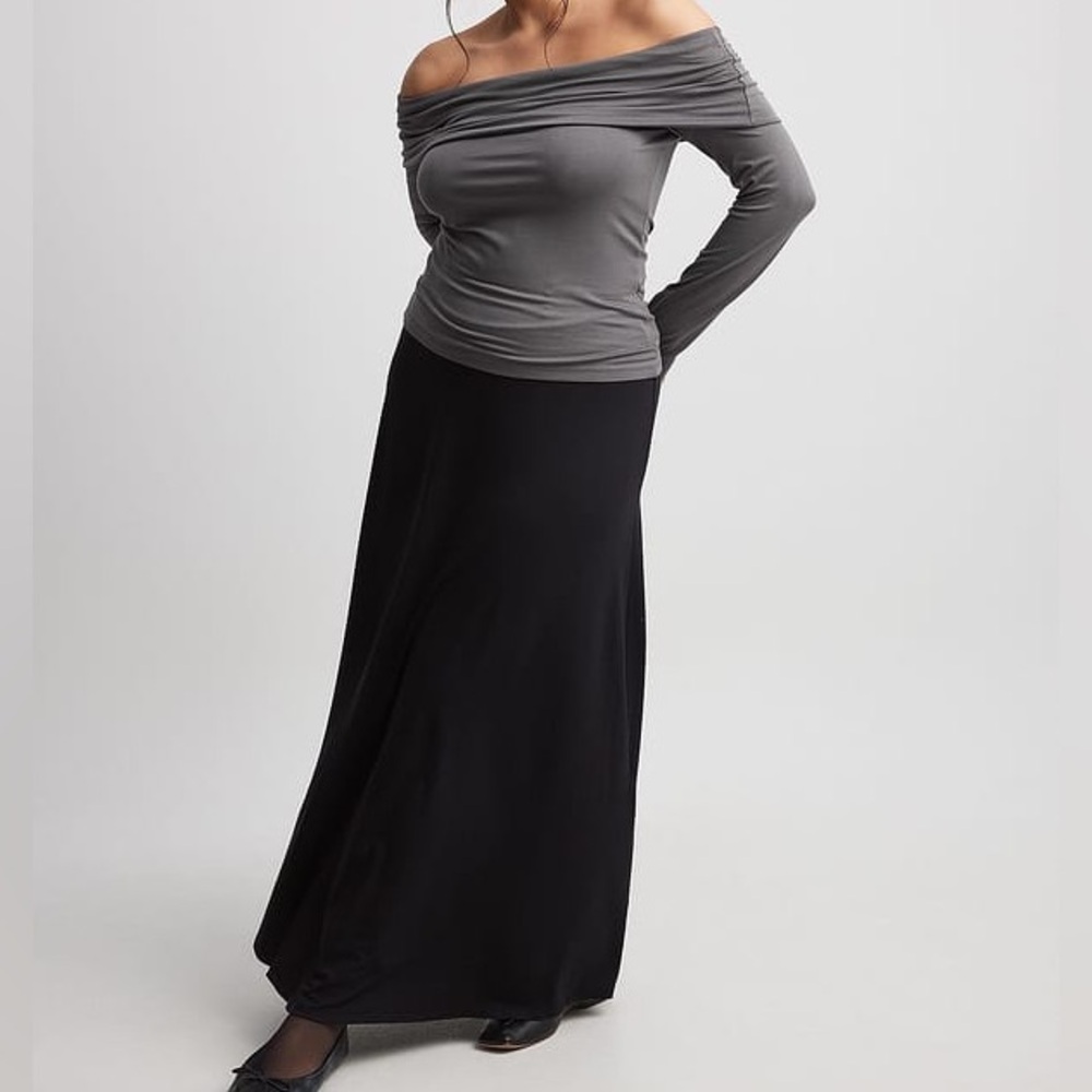 NA-KD Gray Soft Line Long Sleeve Top Medium - Picture 3 of 8